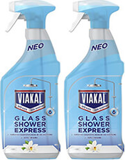 viakal spray katharistiko gia alata glass shower express 1500 ml 750ml x2 80762519