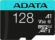 adata ausdx128gui3v30sa2 ra1 premier pro 128gb micro sdxc u3 v30 a2 with adapter