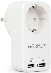 energenie eg acu2 01 w single ac socket pass through usb charger x2 21a white