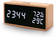 life wes 108 bamboo digital indoor thermometer hygrometer with clock alarm and calendar