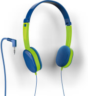 hama 177013 kids on ear stereo headphones blue green