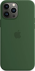 apple iphone 13 pro max silicone case with magsafe clover green mm2p3