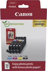 canon melani inkjet cli 526 cmyk value pack me oem 4540b019 photo