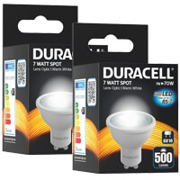 lamptiras duracell led gu10 7w 3000k 2tem photo