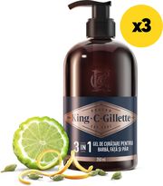 gillette c king beard face wash 1050ml 3x350ml photo gillette c king beard face wash 1050ml 3x350ml photo