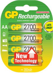 rechargeable battery gp 6 aa 2700mah nimh 4pcs photo