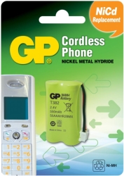 battery for cordless phone gp 2aaa 24v nimh 550 mah gpt382 photo