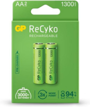 rechargeable battery gp r6 aa 130aahc eb2 1300mah nimh 2pc in blister gp photo