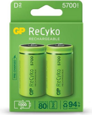 rechargeable battery gp r20 5700mah nimh recyko 2pc in blister gp photo