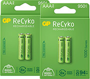 rechargeable battery gp r03 aaa 950mah nimh 100aaahce eb2 4pc in blister gp photo