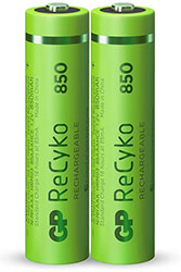 rechargeable battery gp r03 aaa 850mah nimh 85aaahce eb2 recyko 2 pc in blister photo