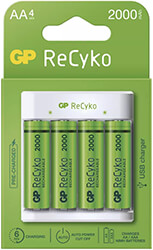 rechargeable battery gp c e411 4aa 2100 aa 2100mah nimh recyko 4 pcs in blister photo