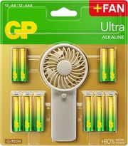 gp summer pack ultra alkaline 12x aa 12x aaa fan