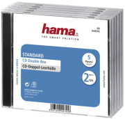 hama 44745 standard cd double jewel case pack of 5 transparent black photo