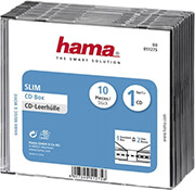 hama 51275 slim cd jewel case pack of 10 transparent black photo