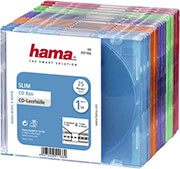 hama 51666 slim cd jewel case pack of 25 coloured photo