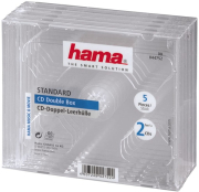 hama 44752 standard cd double jewel case transparent 5pcs photo