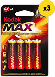 mpataries kodak alkaline max lr6 aa 12tem