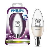 lamptiras philips led candle e14 dim 4w warm white 250lm clear photo