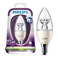 lamptiras philips led candle e14 dim 6w warm white 470lm clear photo