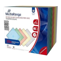 mediarangecd soft slimcase disc 50mm assorted colours 20pcs photo
