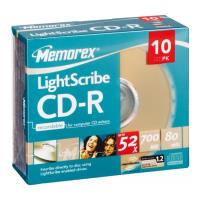 memorex cd r 80 52x lightscribe slim case 10pcs photo