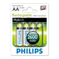 mpataria philips rechargeable multi life aa 2600mah 4tem photo