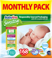 panes babylino sensitive monthly pack no1 2 5kg 168tem photo