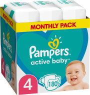 panes pampers active baby no4 9 14kg 180tmx monthly pack photo