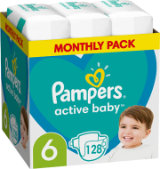 panes pampers active baby no6 xl 13 18kg 128tmx monthly pack photo