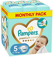 panes pampers premium care no5 11 16kg 148 tmx monthly pack photo