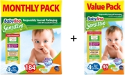 panes babylino sensitive monthly pack no4 10 15kg 184tem oikonomiki syskeyasia doro photo