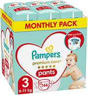 panes pampers premium pants no3 6 11kg 144tmx monthly pack photo