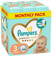 panes pampers premium care no3 6 10kg 200 tmx monthly pack photo