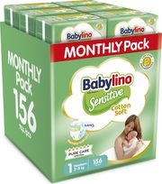 panes babylino sensitive cotton soft monthly pack no1 2 5kg 156tem photo