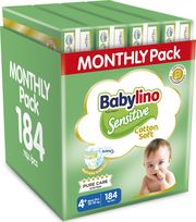 panes babylino sensitive cotton soft monthly pack no4 10 15kg 184tem photo