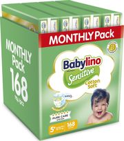 panes babylino sensitive cotton soft monthly pack no5 168tem