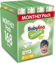 panes babylino sensitive cotton soft monthly pack no5 12 17kg 168tem photo