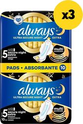 serbietes always ultra secur night extra value pack 30tmx3x10tmx