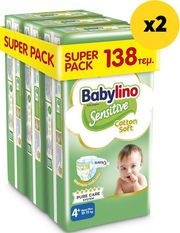 panes babylino sensitive cotton soft super pack n4 10 15kg 138tem x2 photo