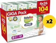 babylino pants xxl premium soft n8 20 kg 104 tem x2 photo