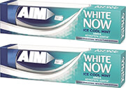 odontokrema aim white now ice mint 75ml 2tem photo