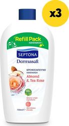 septona dermasoft kremosapoyno almond tea rose 750ml x3 photo