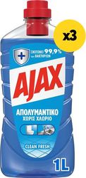 17ygro aporrypantiko ajax apolymantiko clean fresh 3lt 3x1lt
