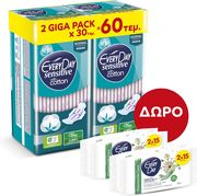 serbietes everyday up sens gigapack normal 30 x2 doro eday intim wipes chamomile care 15 1 1