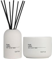 set estia aromatiko keri 280gr 04 36409 aromatiko xoroy me stik pure linen 150ml 04 36379