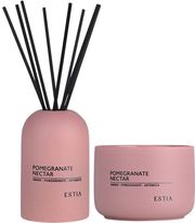 set estia aromatiko keri 280gr 04 36393 aromatiko xoroy me stik pomegranate nectar 150ml 04 36362