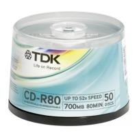 tdk cd r 52x 80 min 700mb cakebox 50pcs photo
