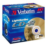 verbatim cd r 700mb 80 min 52x lightscribe jewel case 10pcs photo