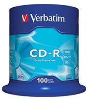 verbatim cd r 80min 700 mb extra protection 52x cakebox 100pcs photo